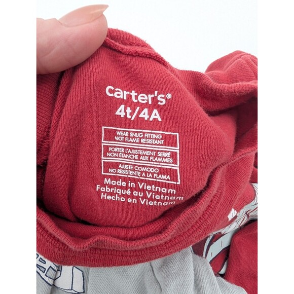 Carters 100% Cotton Pajama Lot of 4 Snug Fit Pairs Fire Trucks Bears Size 4t-5T - Picture 5 of 13
